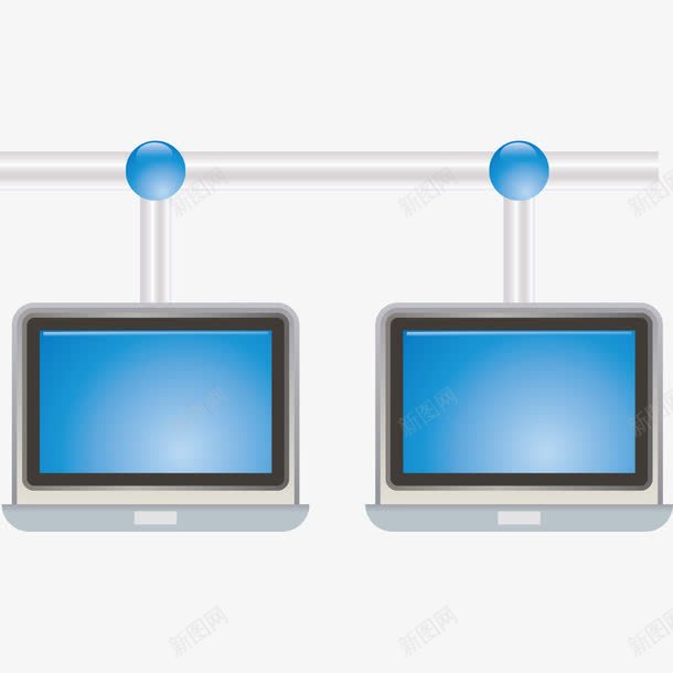 蓝色显示器png免抠素材_新图网 https://ixintu.com 显示器 显示屏 电脑 蓝色