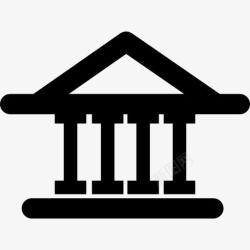 古老的寺庙grekk寺列图标高清图片