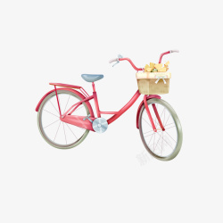 卡通红色小自行车素材