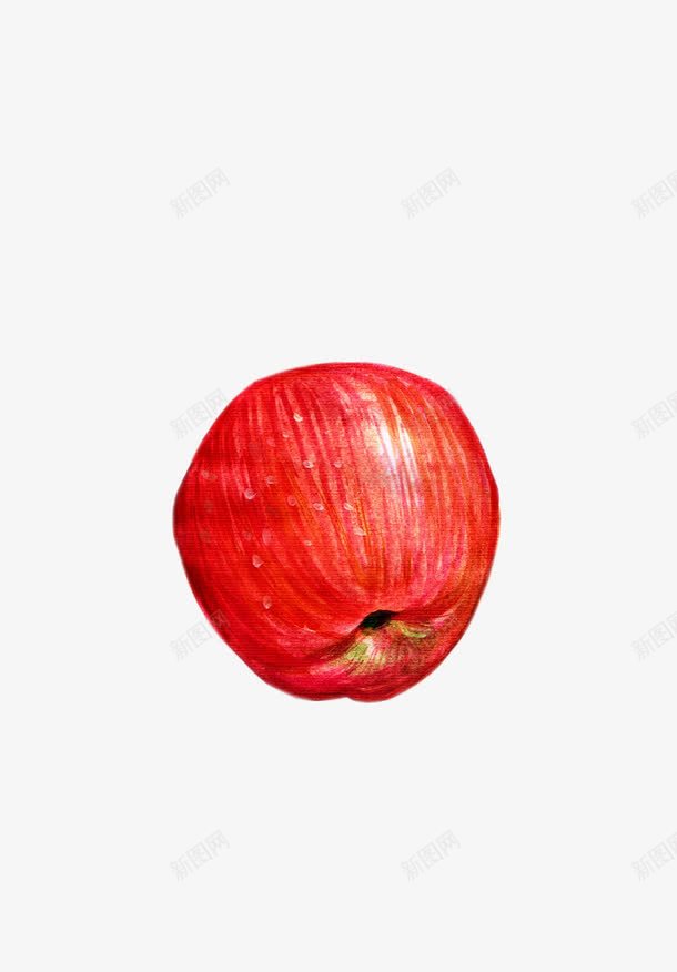 一个苹果png免抠素材_新图网 https://ixintu.com 一个 卡通 手绘 桔梗 水果 简图 红色的 苹果