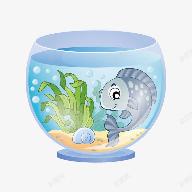 鱼缸和鱼png免抠素材_新图网 https://ixintu.com 水草 鱼 鱼缸