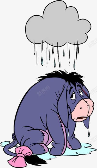 淋雨的小驴png免抠素材_新图网 https://ixintu.com 云 小驴 忧伤 淋雨 雨