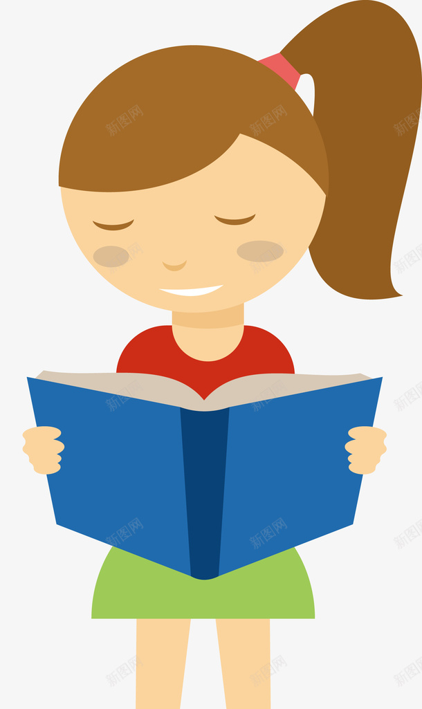 一个正在看书阅读的女孩矢量图eps免抠素材_新图网 https://ixintu.com 看书 看书的女孩 矢量女孩 蓝色书本 阅读 阅读看书的女孩 矢量图