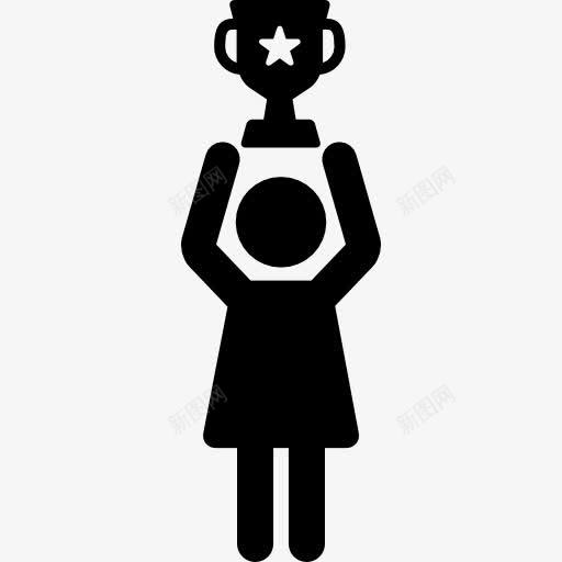 女人拿着杯图标png_新图网 https://ixintu.com 人杯奖 冠军 赢得大奖