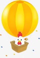 公鸡气球黄色热气球公鸡卡通高清图片