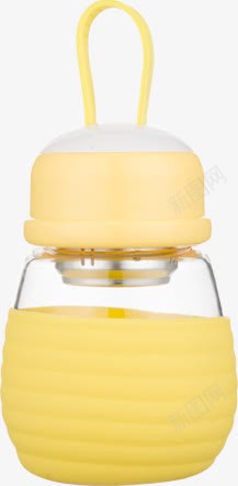 手绘黄色玻璃瓶png免抠素材_新图网 https://ixintu.com 玻璃瓶 设计 黄色