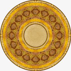 皇家花纹圆形复杂黄色素材