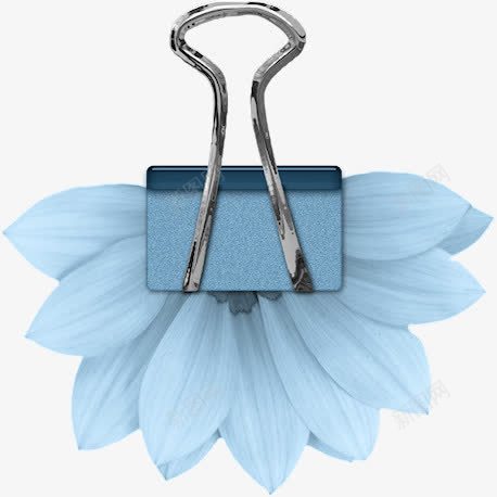书夹子装饰png免抠素材_新图网 https://ixintu.com 夹子 学习用具 花朵 蓝色