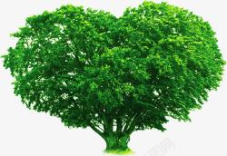 绿色创意树木爱心素材