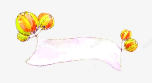 手绘彩色氢气球标签png免抠素材_新图网 https://ixintu.com 彩色 标签 氢气