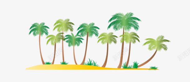 沙滩椰子树png免抠素材_新图网 https://ixintu.com 椰子树 沙滩 矢量椰子树