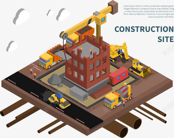 施工现场矢量图eps免抠素材_新图网 https://ixintu.com 施工现场 装饰 矢量图