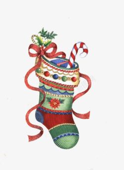 手绘针织圣诞袜素材