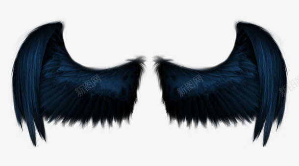黑色羽翼png免抠素材_新图网 https://ixintu.com png素材 一对 免费下载 翅膀 黑色