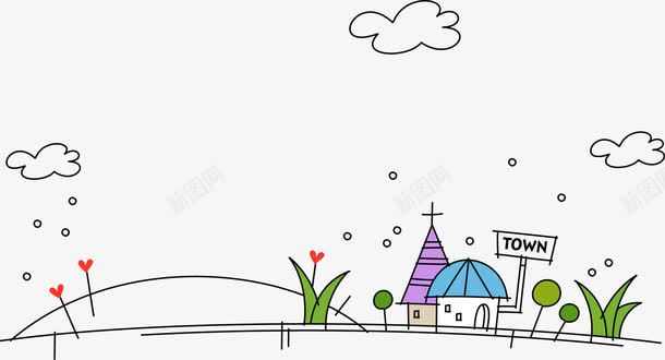 卡通手绘城市房子png免抠素材_新图网 https://ixintu.com 卡通 城市 房子 手绘