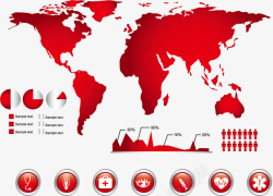 红色地球数据矢量图素材