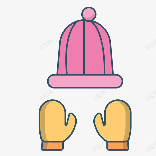 冬天的手套帽子png免抠素材_新图网 https://ixintu.com png图形 冬季 帽子 手套 粉色 装饰
