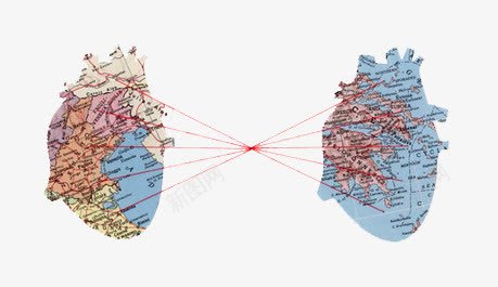 彩色地图png免抠素材_新图网 https://ixintu.com 地图 彩色 红线