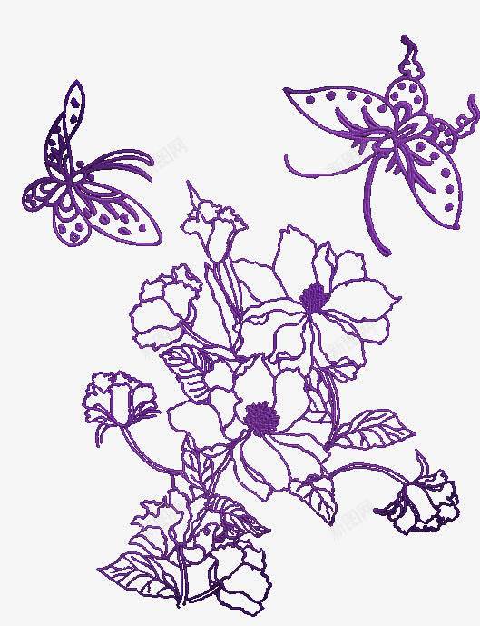 紫色中国风手绘花朵png免抠素材_新图网 https://ixintu.com 中国风 手绘 紫色 花朵