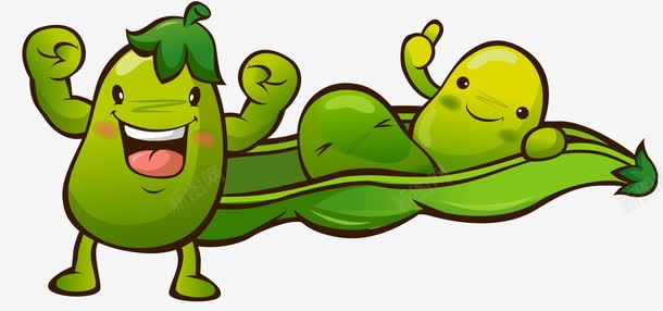 可爱的豌豆png免抠素材_新图网 https://ixintu.com 卡通 蔬菜 豌豆