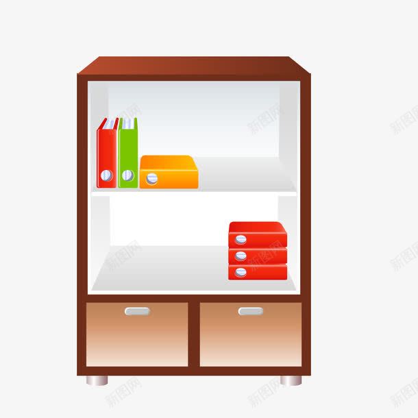 书柜png免抠素材_新图网 https://ixintu.com 书架 双层书柜 收纳柜