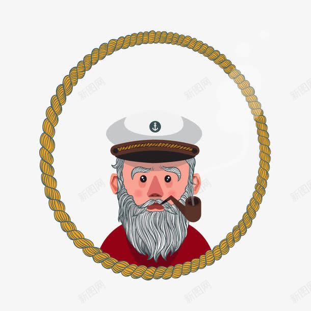船长png免抠素材_新图网 https://ixintu.com 烟斗 白色胡子 白色船长帽 红色衣服