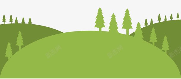 绿色山坡树木png免抠素材_新图网 https://ixintu.com 山坡 树木 素材 绿色