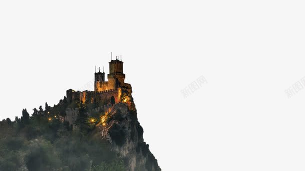山顶的古堡png免抠素材_新图网 https://ixintu.com 古堡 古老 城堡 山顶 欧式建筑