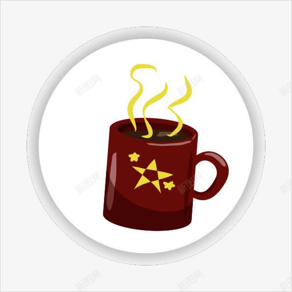 盘子里面的咖啡杯png免抠素材_新图网 https://ixintu.com 卡通 手绘 棕色杯子 热气 盘子