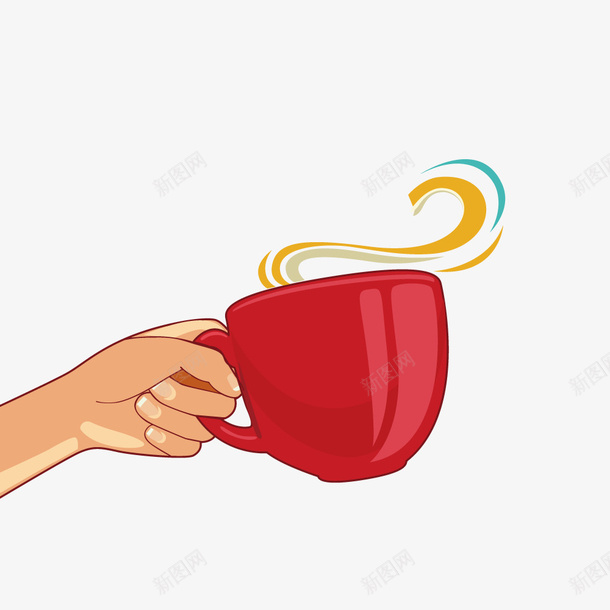 手拿咖啡杯矢量图ai免抠素材_新图网 https://ixintu.com 咖啡杯 手势 飘香 矢量图