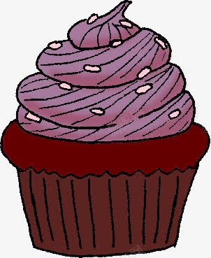 紫色紫薯蛋糕手绘png免抠素材_新图网 https://ixintu.com 紫色 蛋糕