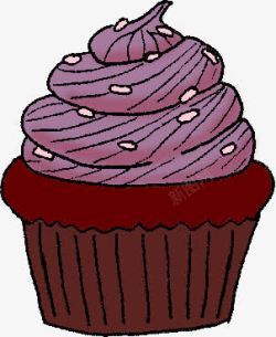 紫色紫薯蛋糕手绘素材