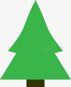 扁平绿色圣诞树装饰矢量图素材
