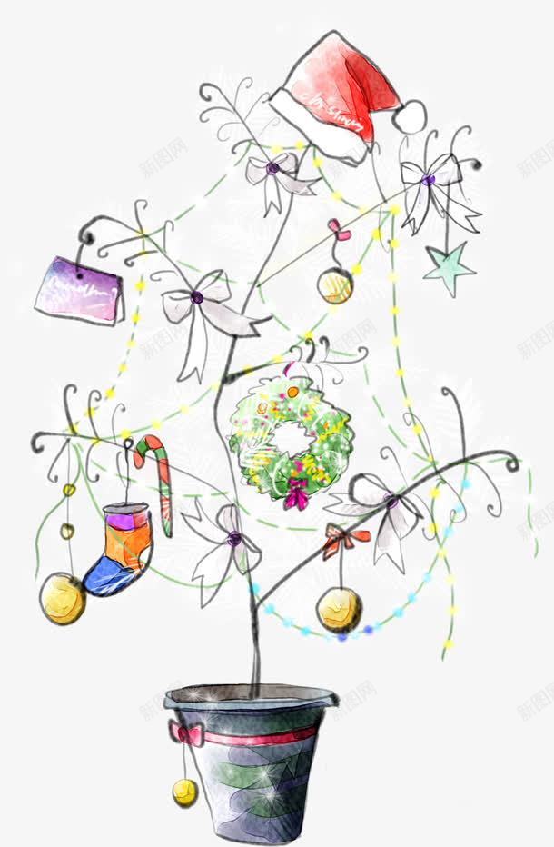 手绘漫画创意植物帽子圣诞png免抠素材_新图网 https://ixintu.com 创意 圣诞 帽子 植物 漫画