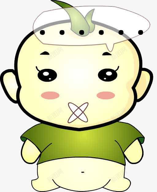 小婴儿闭嘴png免抠素材_新图网 https://ixintu.com 可爱 婴儿 矢量素材 绿色衣服 闭嘴