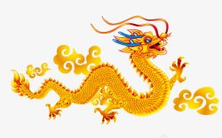 手绘金色龙素材