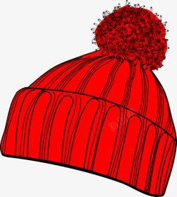 姣涚嚎红色毛线帽子高清图片