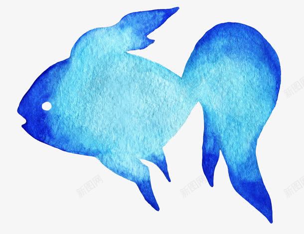 水彩海洋鱼png免抠素材_新图网 https://ixintu.com 水墨图案 水彩图案 水彩海洋 蓝色水墨