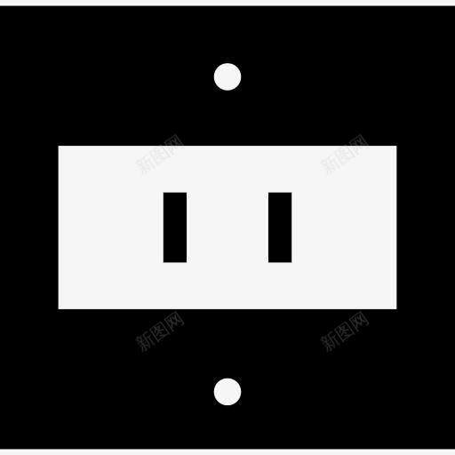 电插座两直线孔图标png_新图网 https://ixintu.com 家居用品 工具 工具和用具 插件 插头 插座 电 连接 连接器
