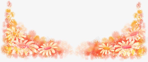 雏菊花卉漫画边框png免抠素材_新图网 https://ixintu.com 漫画 花卉 边框