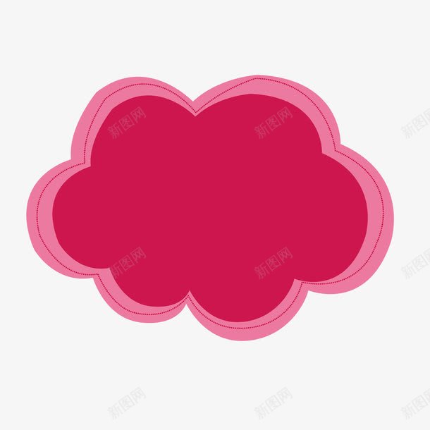 红色云朵边框png免抠素材_新图网 https://ixintu.com 云朵 红色 边框