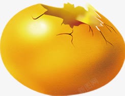 黄色手绘裂纹鸡蛋素材