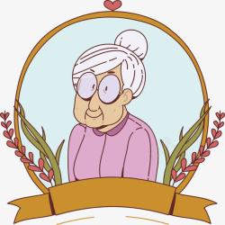 奶奶相框手绘慈祥的奶奶高清图片