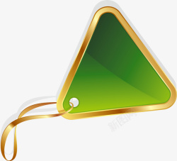 绿色挂牌手绘绿色三角形挂牌矢量图高清图片