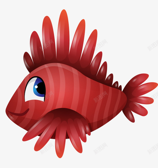卡通手绘红色鱼矢量图ai免抠素材_新图网 https://ixintu.com 卡通的动物 平面鱼素材 手绘的鱼 红色的鱼 矢量图
