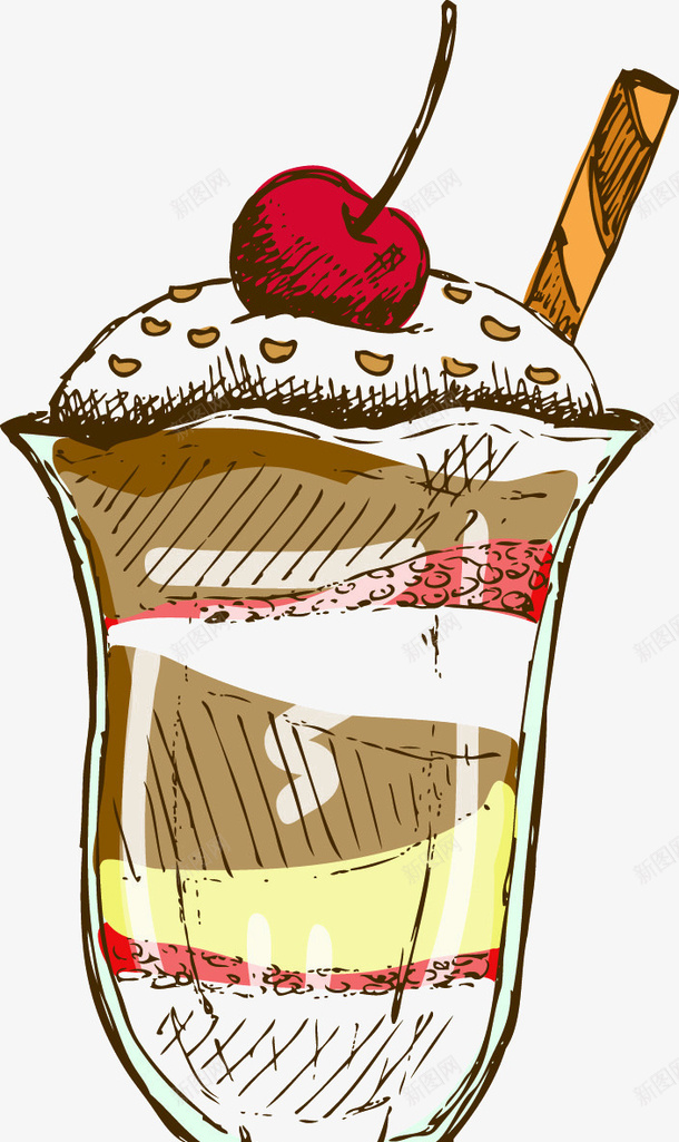 美味的冰淇淋杯png免抠素材_新图网 https://ixintu.com 冰淇淋杯 水果冰淇淋杯 美味的冰淇淋