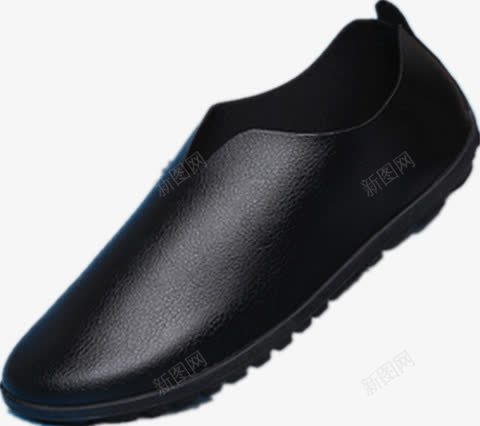 韩版黑色豆豆鞋png免抠素材_新图网 https://ixintu.com 产品实物 休闲 圆头 软皮鞋