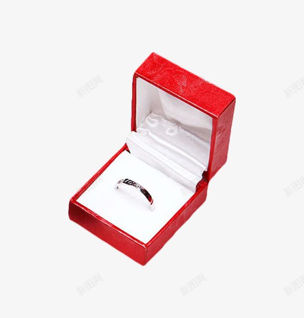 红色戒指首饰盒png免抠素材_新图网 https://ixintu.com 实物摄影 戒指 红色 装饰 首饰盒
