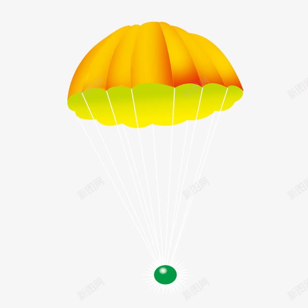 黄色降落伞png免抠素材_新图网 https://ixintu.com 卡通 降落伞 黄色的降落伞