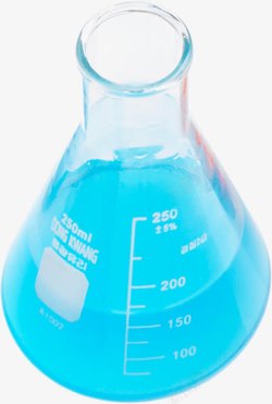 透明蓝色液体烧杯医疗素材